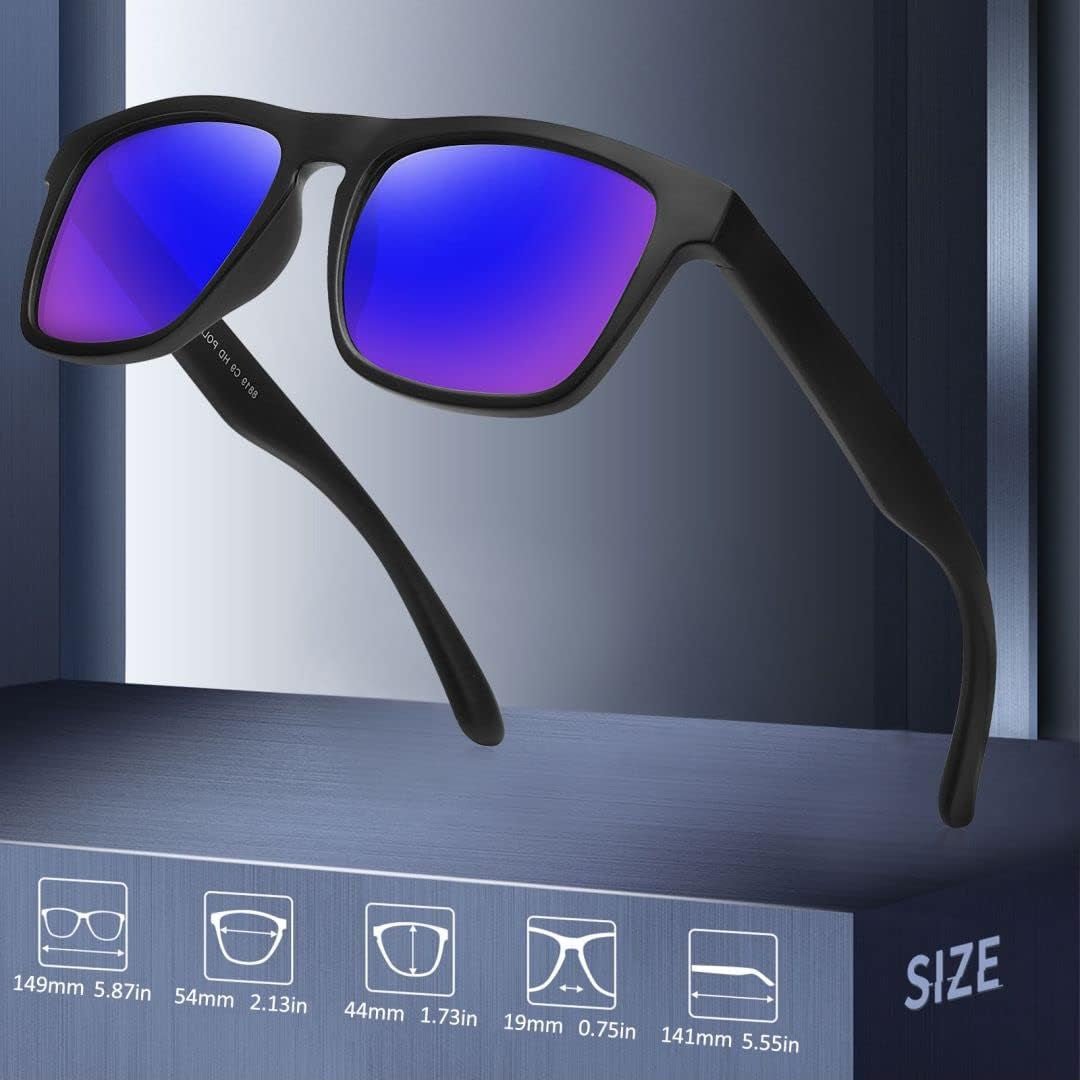 Polarized Sunglasses for Men Women UV Protection Square Frame Sport Fishing Driving Sunglasses