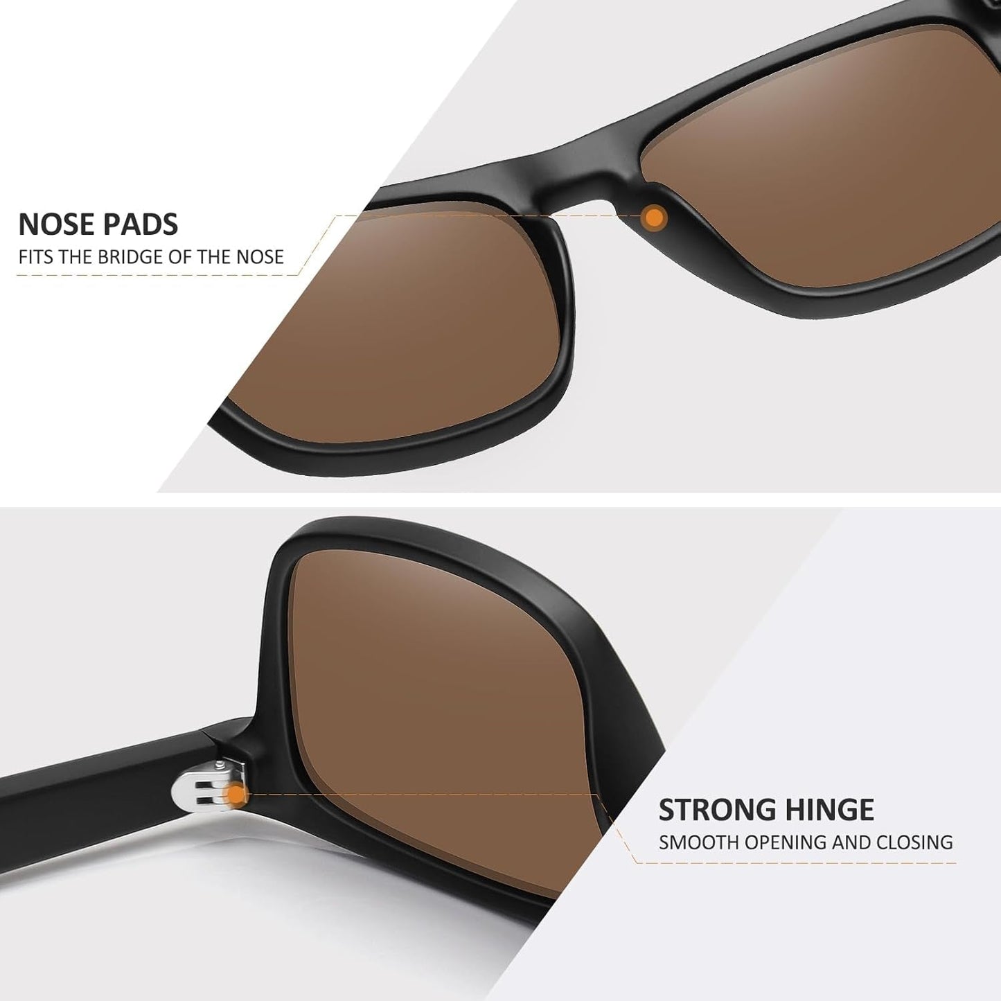 Polarized Sunglasses for Men Women UV Protection Square Frame Sport Fishing Driving Sunglasses