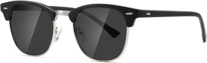 Polarized Sunglasses for Women and Men Semi Rimless Frame Retro Sun Glasses AE0369 - WORLD TIME VISITS
