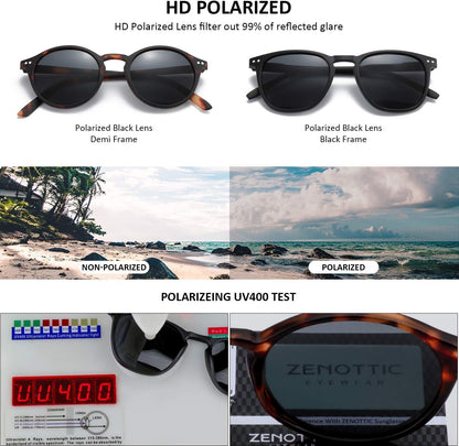 Polarized Sunglasses for Women Men: Retro Shades round | Square Frame UV Protection 2 Pack