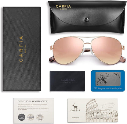 Polarized Sunglasses for Women UV Protection Acetate Arms Metal Frame Woman'S Shades CA3216