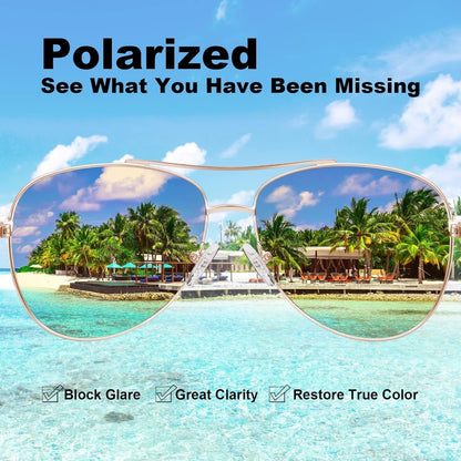 Polarized Sunglasses for Women UV Protection Acetate Arms Metal Frame Woman'S Shades CA3216