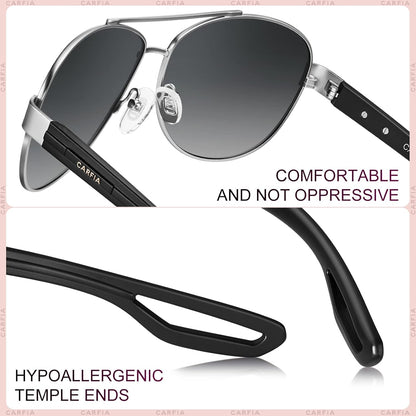 Polarized Sunglasses for Women UV Protection Ultra-Lightweight Comfort Metal Frame Driving Glasses CA3210