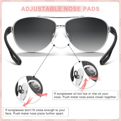 Polarized Sunglasses for Women UV Protection Ultra-Lightweight Comfort Metal Frame Driving Glasses CA3210