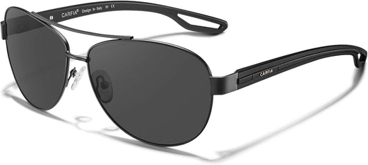 Polarized Sunglasses for Women UV Protection Ultra - Lightweight Comfort Metal Frame Driving Glasses CA3210 - WORLD TIME VISITS