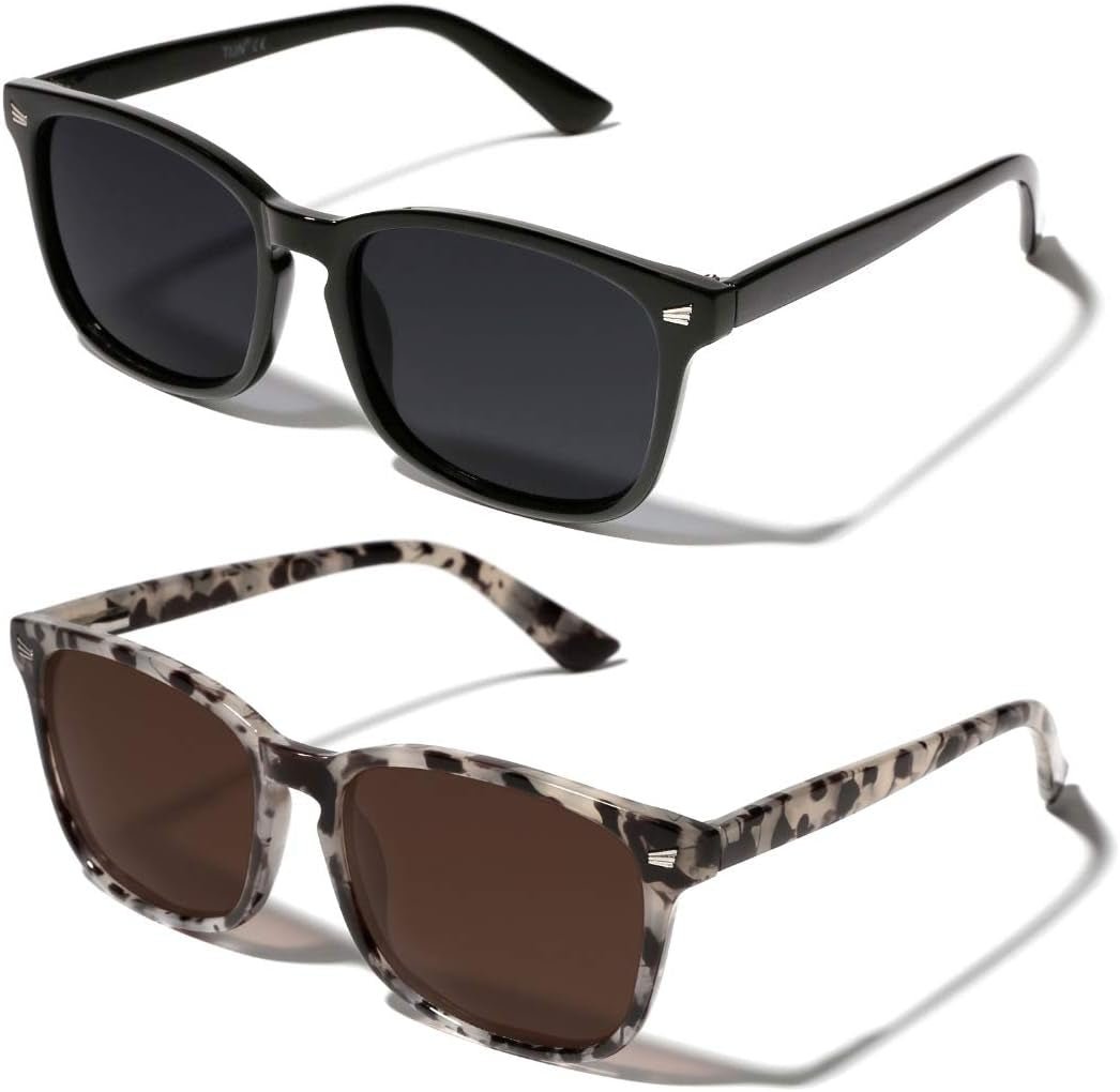 Polarized Sunglasses for Womens and Mens,Classic Square Frames Shades for UV Protection, Stylish and Trendy Sunnies - WORLD TIME VISITS