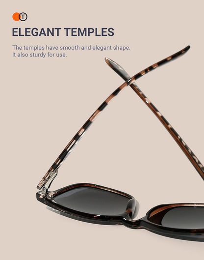 Polarized Sunglasses for Womens and Mens,Classic Square Frames Shades for UV Protection, Stylish and Trendy Sunnies