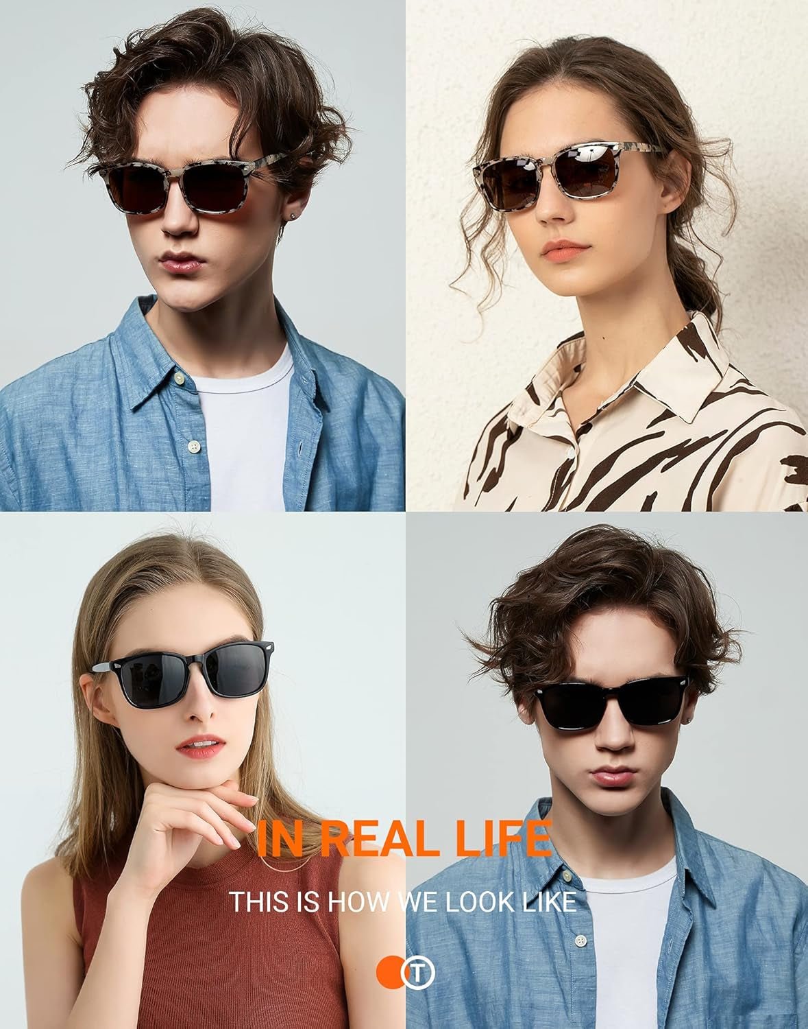 Polarized Sunglasses for Womens and Mens,Classic Square Frames Shades for UV Protection, Stylish and Trendy Sunnies - WORLD TIME VISITS