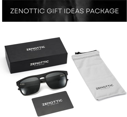 Polarized Sunglasses Men Square: Unbreakable TR90 Frame Carbon Fiber Temple UV400 Protection Sun Glasses for Driving