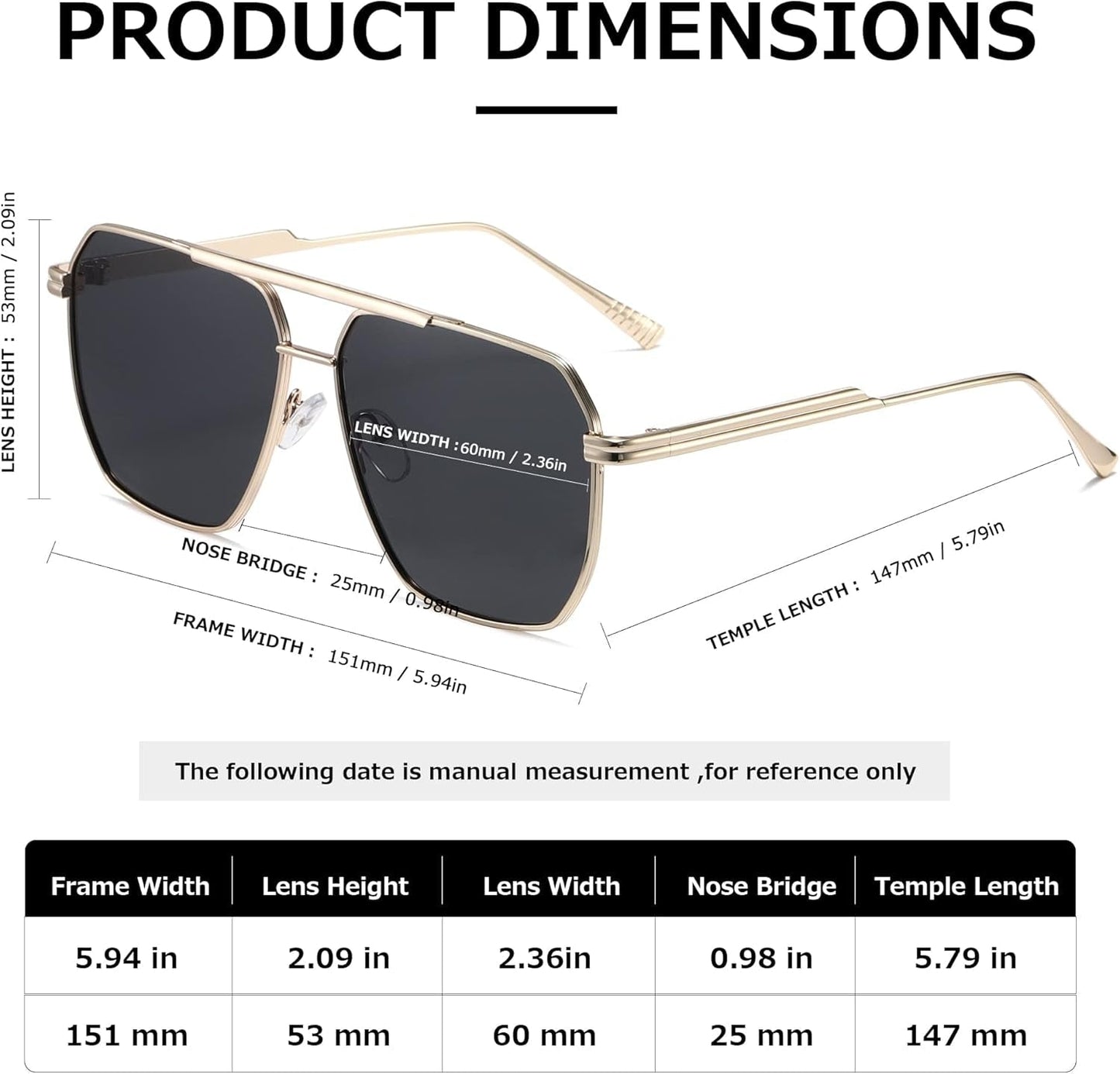 Polarized Sunglasses Womens Men Retro Oversized Square Vintage Shades Classic Large Metal Sun Glasses K1221