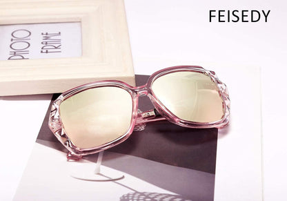 Polarized Women Square Sunglasses Sparkling Composite Shiny Frame B2289