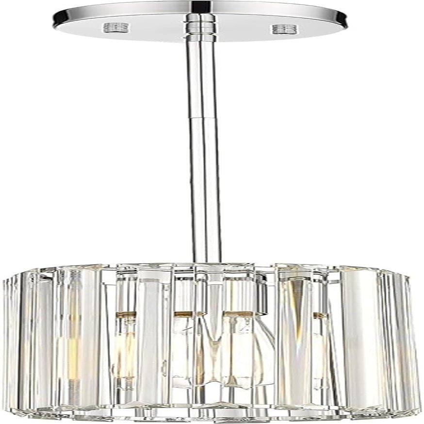 Polished Chrome Crystal Pendant Light, Modern Hanging Light Fixture, Mini Chandelier for Kitchen Dinning Room Bedroom, CKPL5510 - 1P - PC - WORLD TIME VISITS