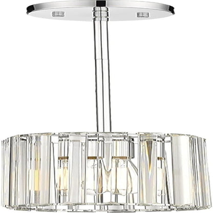 Polished Chrome Crystal Pendant Light, Modern Hanging Light Fixture, Mini Chandelier for Kitchen Dinning Room Bedroom, CKPL5510 - 1P - PC - WORLD TIME VISITS