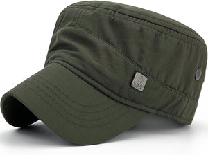 Polyester Water Resistant Military Caps for Men Quick Dry Cadet Hats for Women Army Cap Flat Top Dad Hat