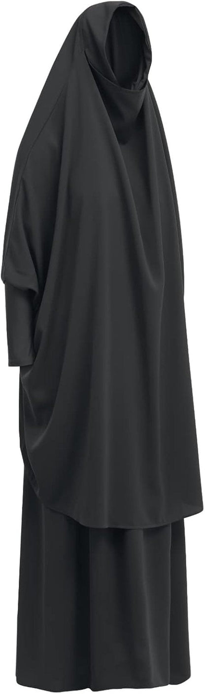 Prayer Clothes for Muslim Women Islamic Abaya Suit Maxi Skirt + Khimar Hijab 2Pcss Burka Jilbab Kaftan