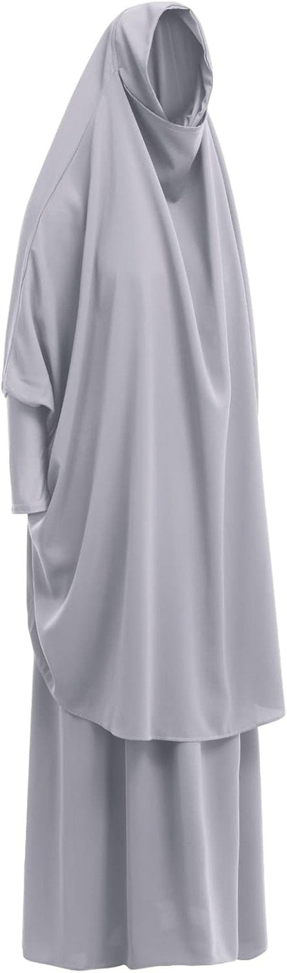 Prayer Clothes for Muslim Women Islamic Abaya Suit Maxi Skirt + Khimar Hijab 2Pcss Burka Jilbab Kaftan