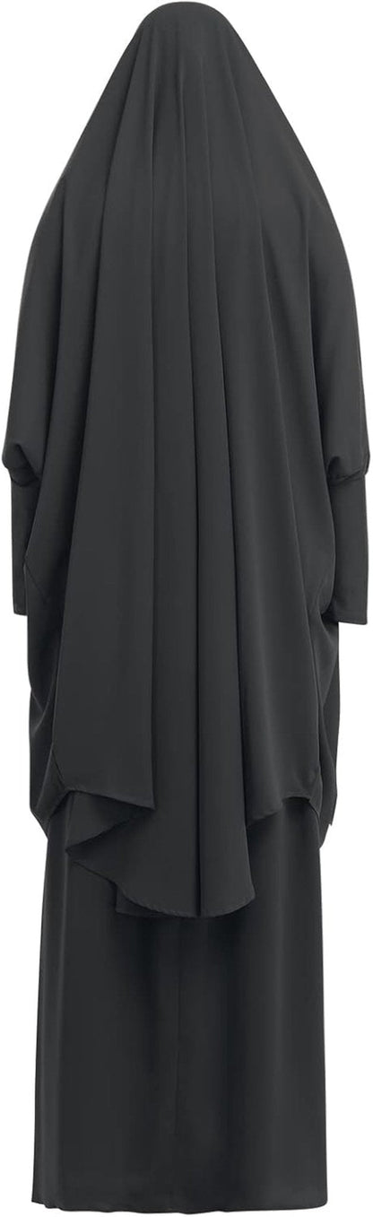 Prayer Clothes for Muslim Women Islamic Abaya Suit Maxi Skirt + Khimar Hijab 2Pcss Burka Jilbab Kaftan