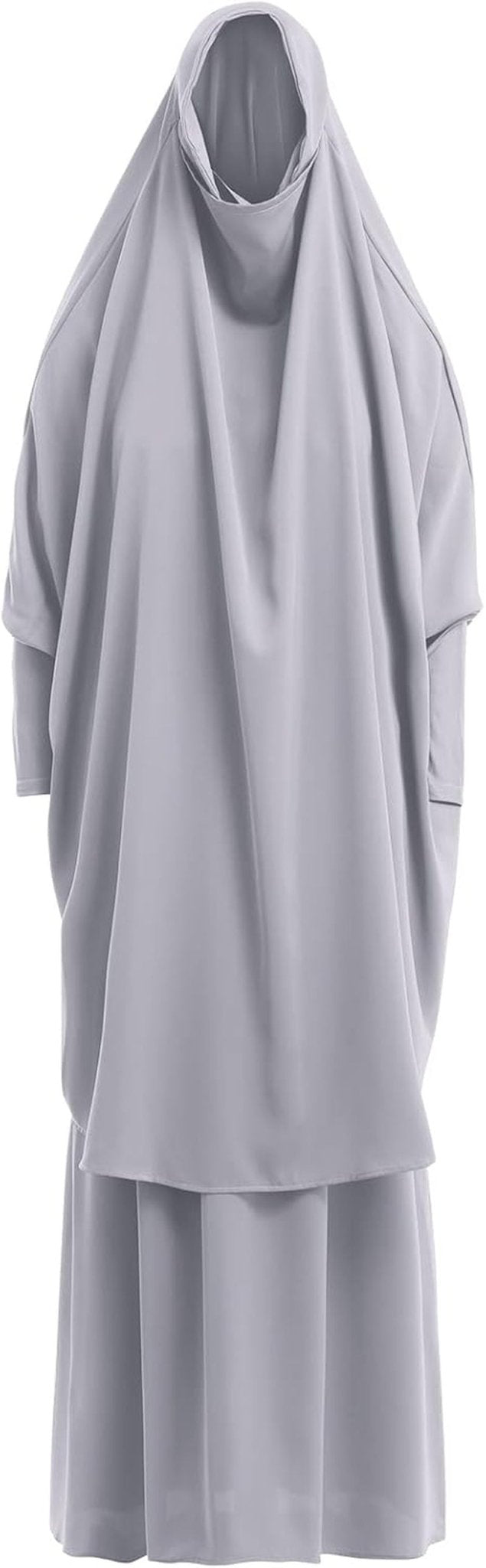 Prayer Clothes for Muslim Women Islamic Abaya Suit Maxi Skirt + Khimar Hijab 2Pcss Burka Jilbab Kaftan - WORLD TIME VISITS