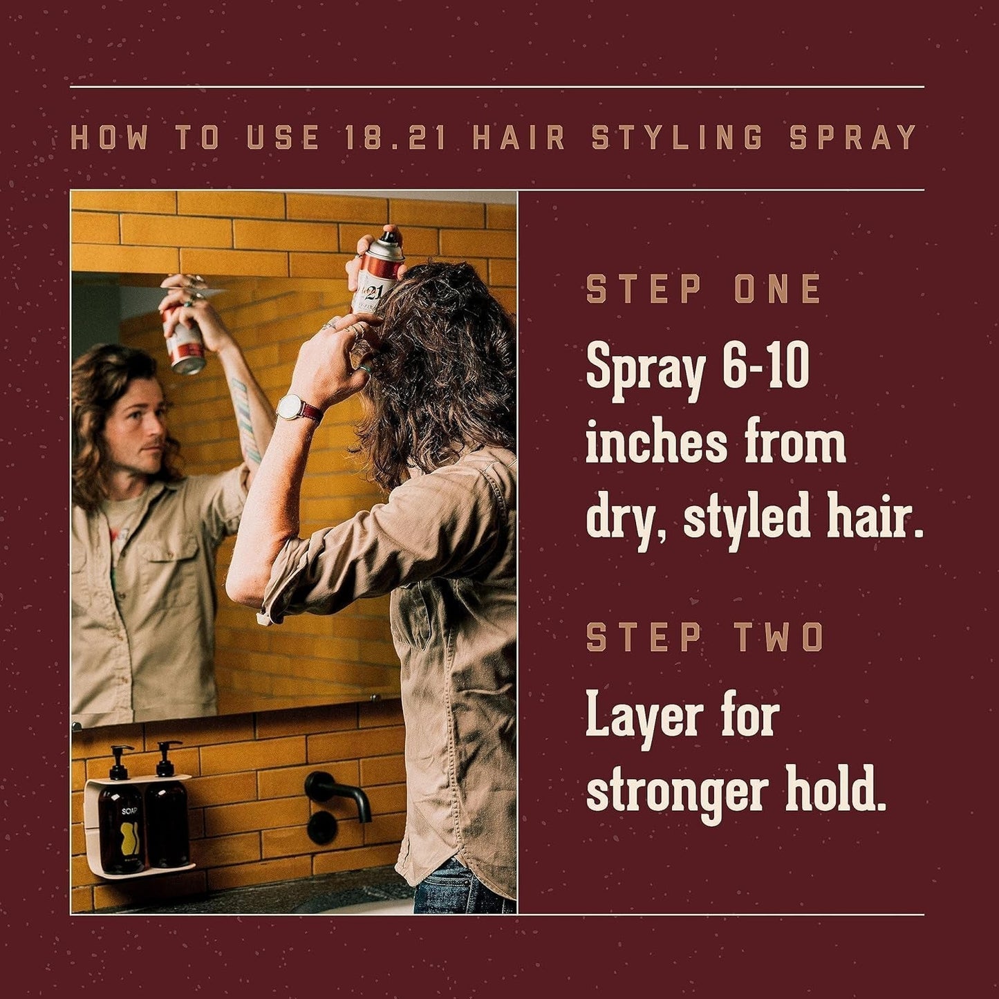 Premium Hair Spray for Men, All-Day Flexible Hold, 10 Oz. - Styling Hairspray with Matte Finish, Sweet Tobacco Scent - Professional, Non-Greasy Hairspray for All Hair Types