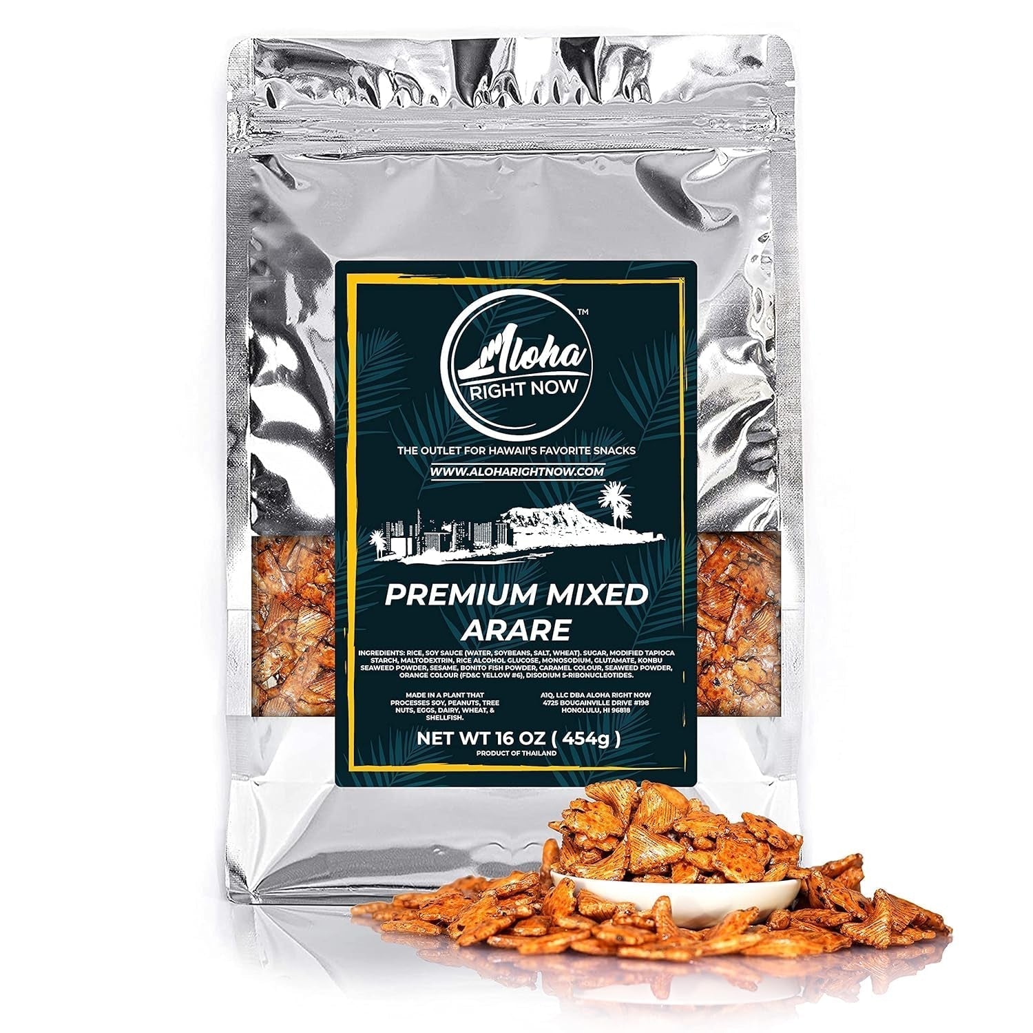 Premium Mixed Arare Rice Crackers Mochi Crunch Japanese Hawaiian Style Asian Snack Mix 1LB 16Oz - WORLD TIME VISITS