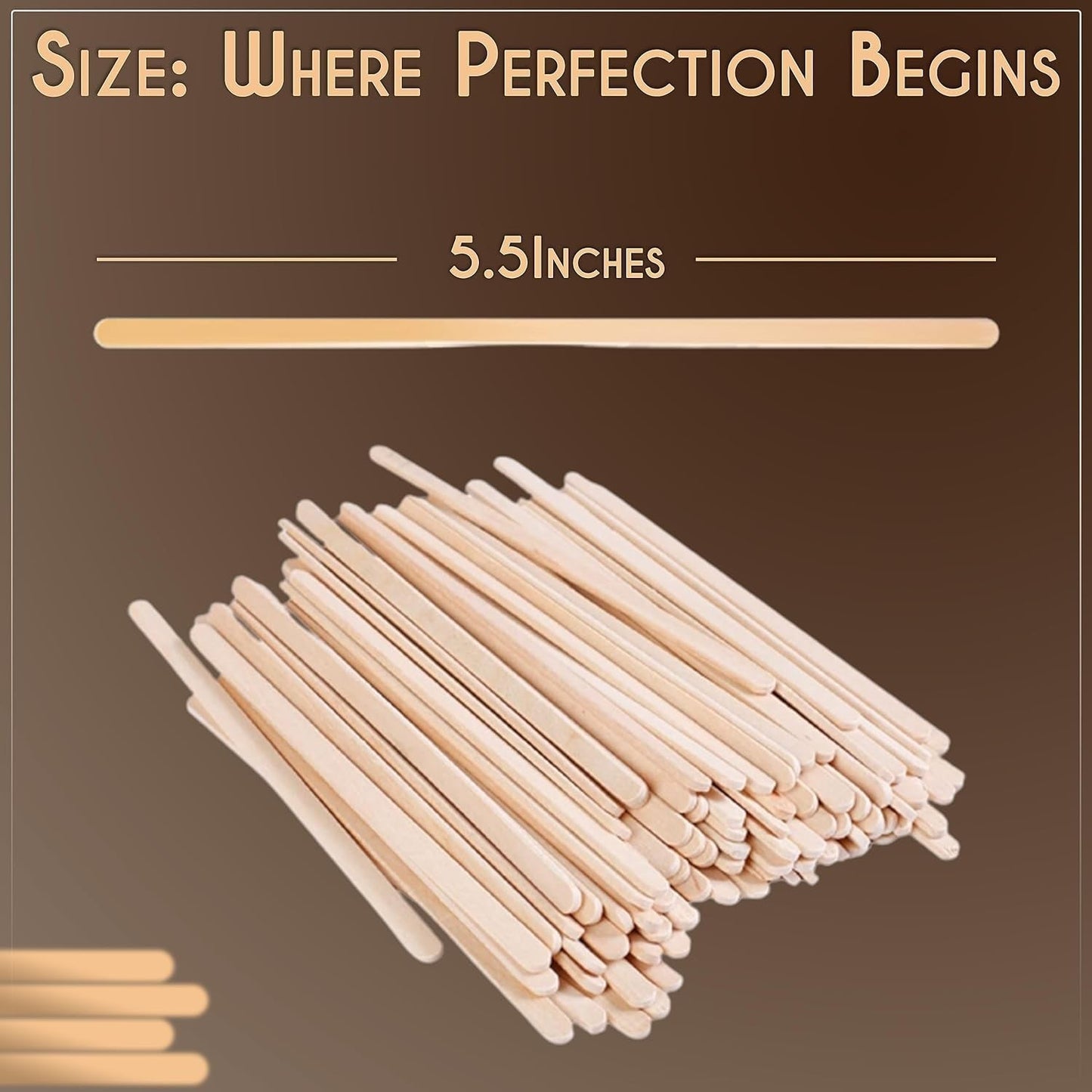 Premium Wooden Coffee Stirrer Sticks, Thick Birch Wood 1000 Count, 5.5" Inches. Eco-Friendly Wooden Stirrers (5.5Inches / 1000PC)