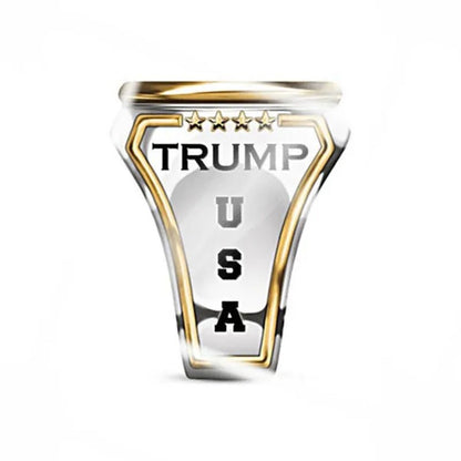 President Trump Ring,Gold Platedmens Ring,Handmade Ring,Hip Hop Ring ,Mens Band Ring,Vintage Mens Ring,Gold Platedhandmade Ring,Elegant Men'S Ring