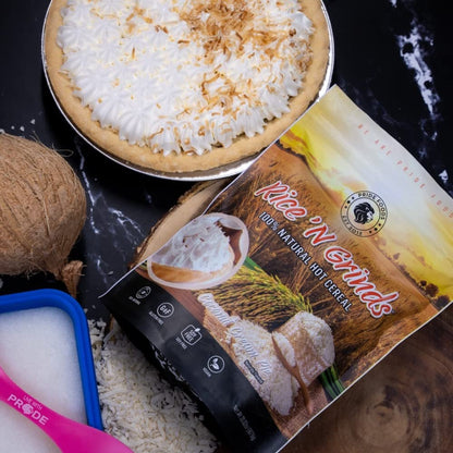 Pride Foods Rice 'N Grinds Hot Cereal - Gluten-Free, Non-Gmo, Vegan-Friendly, Natural Rice Breakfast, Quick & Easy Hot Meal, Low-Fat Comfort Food, 30 Servings, Coconut Cream Pie