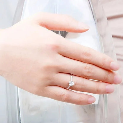 Princess 925 Silver Six Claw Ring Dainty Jewelry round White AAA CZ Diamond Earrings Ear Studs Wedding Gifts