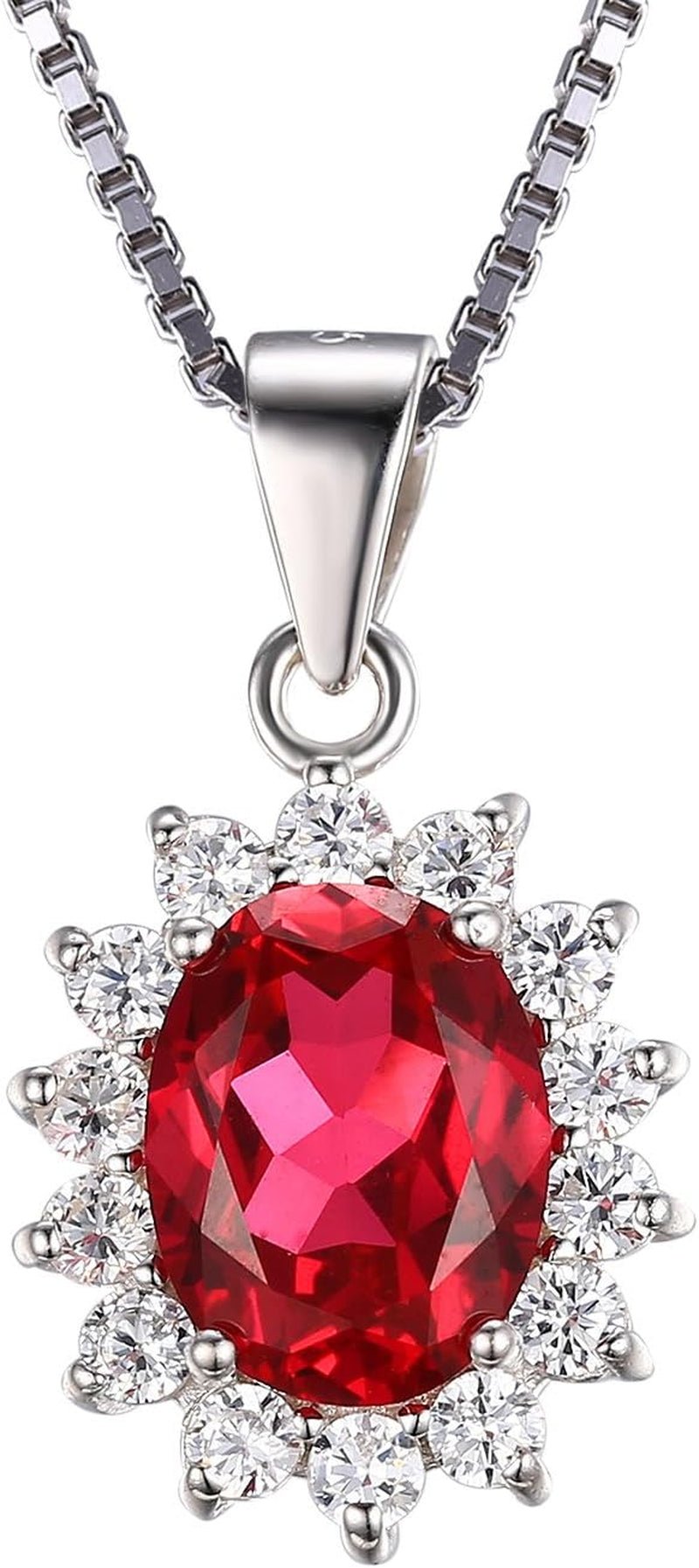 Princess Diana Kate Middleton Natural Amethyst Citrine Garnet Peridot Topaz Created Ruby Sapphire Simulated Emerald Pendant Necklace for Women, 925 Sterling Silver Gemstone Jewelry Set - WORLD TIME VISITS