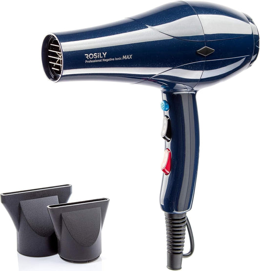 Professional 2200W Ionic Ceramic Hair Dryer | Fast Drying Salon Quality Blow Dryer with Nozzle Attachments for Smooth Shine and Silky Hair | Extra Long Cord and Faster Drying Time - WORLD TIME VISITS