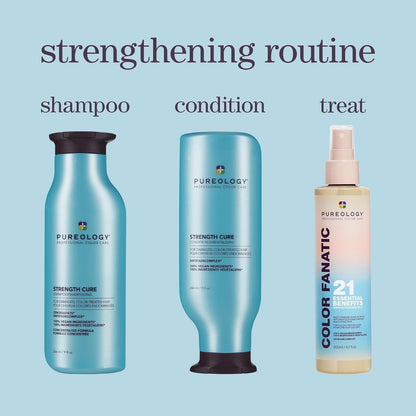 Pureology Strength Cure Conditioner - Sulfate-Free Damage Repair & Strengthening Conditioner, Softens, Prevents Breakage, for Damaged Hair & Color Treated Hair, Vegan