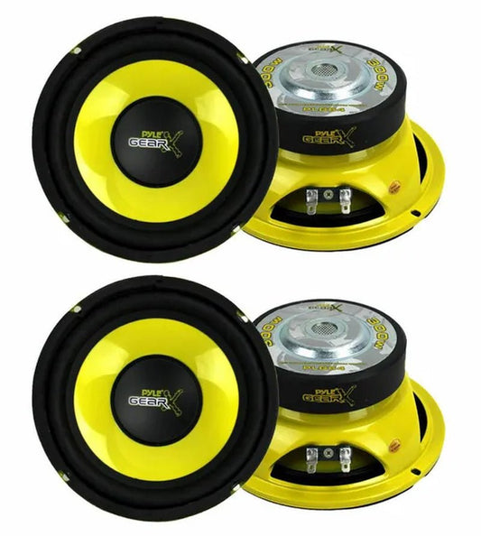 Pyle PLG64 6.5" 1200W Car Audio Mid Bass/Midrange Subwoofer Speaker Set, 2 Pair - WORLD TIME VISITS