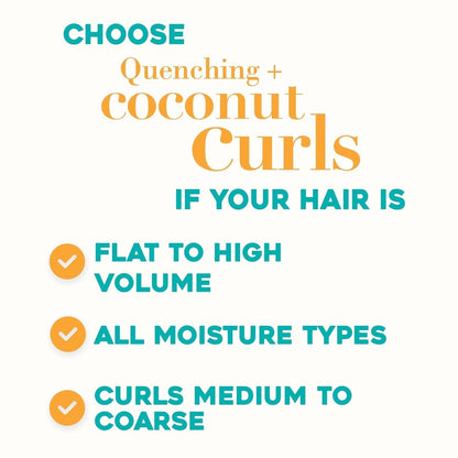 Quenching + Coconut Curls Curl-Defining Conditioner, Nourishing Curly Hair Conditioner with Coconut /Citrus Oil & Honey, Paraben-Free with Sulfate-Free Surfactants, 13Oz