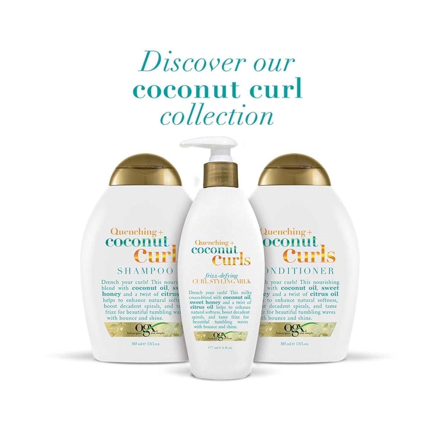 Quenching + Coconut Curls Curl-Defining Conditioner, Nourishing Curly Hair Conditioner with Coconut /Citrus Oil & Honey, Paraben-Free with Sulfate-Free Surfactants, 13Oz