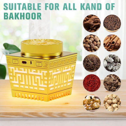 Quran Speaker & Mini Incense Burner Bakhoor,Remote Control with 114 Quran Chapters, Multicolor Changing Bluetooth Speaker, Night Light MP3 Music Player with 18 Reciters and 17 Translations