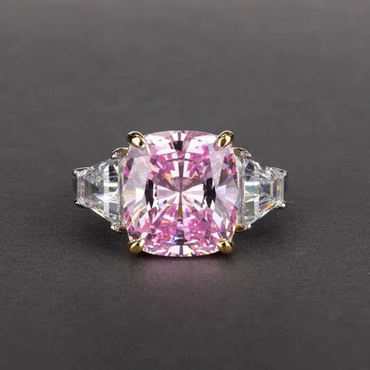 Radiant Cut Classic Sapphire Diamond White Ring Engagement Ring