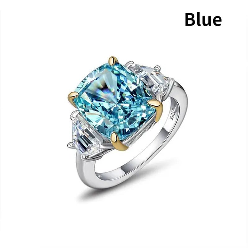 Radiant Cut Classic Sapphire Diamond White Ring Engagement Ring