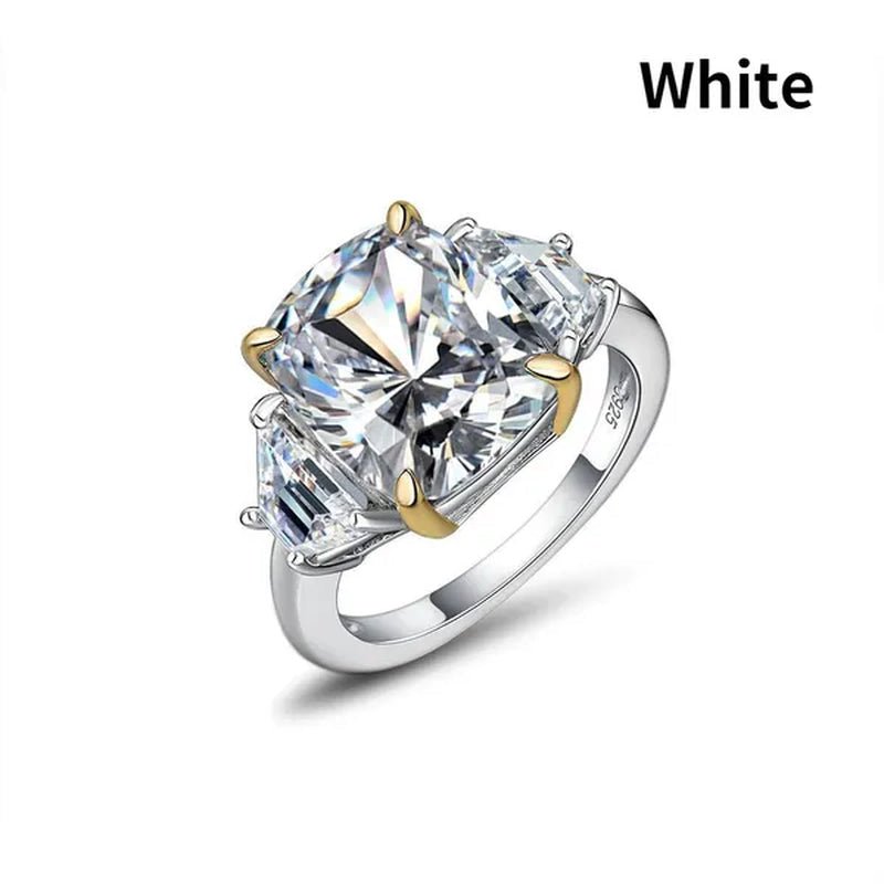 Radiant Cut Classic Sapphire Diamond White Ring Engagement Ring