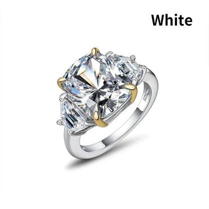 Radiant Cut Classic Sapphire Diamond White Ring Engagement Ring