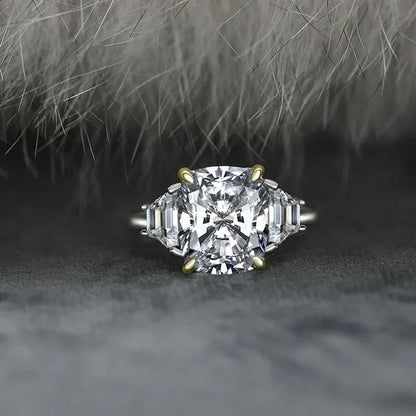Radiant Cut Classic Sapphire Diamond White Ring Engagement Ring - WORLD TIME VISITS