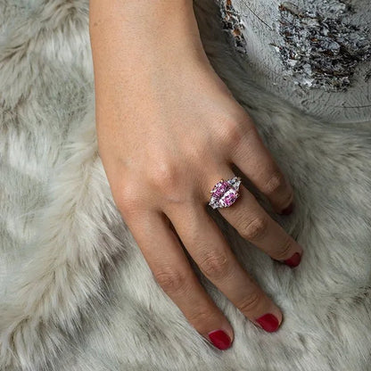 Radiant Cut Classic Sapphire Diamond White Ring Engagement Ring - WORLD TIME VISITS