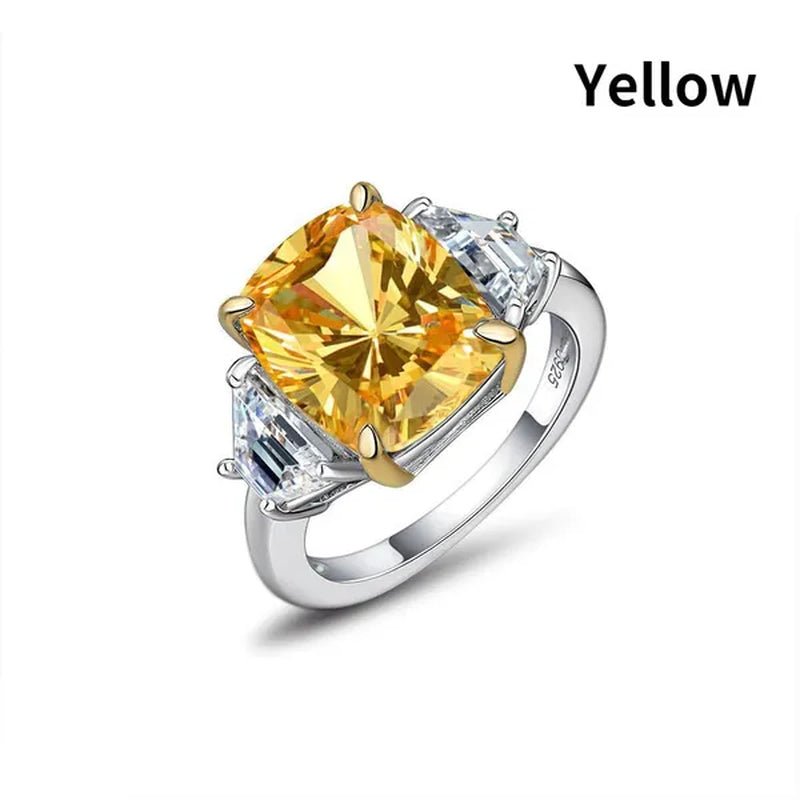 Radiant Cut Classic Sapphire Diamond White Ring Engagement Ring
