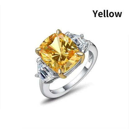 Radiant Cut Classic Sapphire Diamond White Ring Engagement Ring