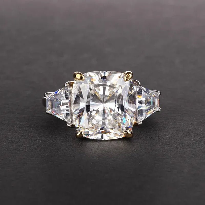 Radiant Cut Classic Sapphire Diamond White Ring Engagement Ring