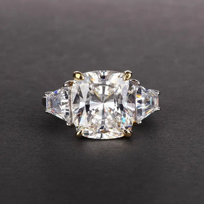 Radiant Cut Classic Sapphire Diamond White Ring Engagement Ring