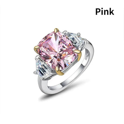 Radiant Cut Classic Sapphire Diamond White Ring Engagement Ring