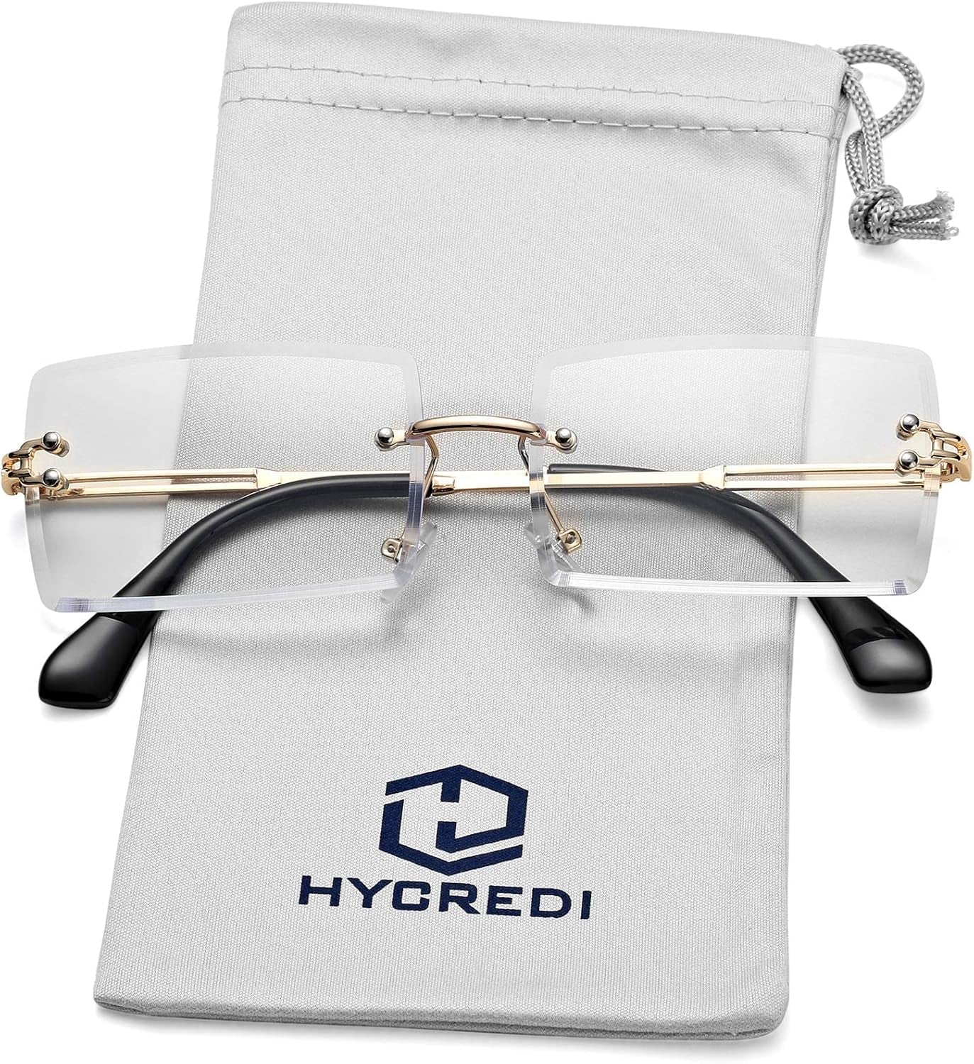 Rectangle Sunglasses for Men/Women Small Rimless Square Shade Eyewear