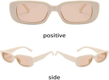 Rectangle Sunglasses for Women Men Trendy Retro Fashion Sunglasses UV 400 Protection Square Fram