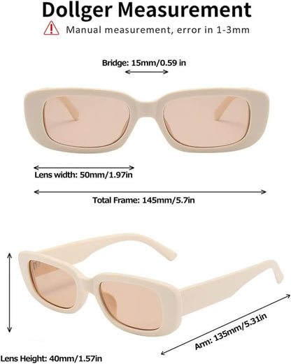 Rectangle Sunglasses for Women Men Trendy Retro Fashion Sunglasses UV 400 Protection Square Fram