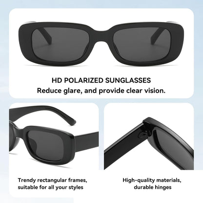 Rectangle Sunglasses for Women Men Trendy Retro Fashion Sunglasses UV 400 Protection Square Fram